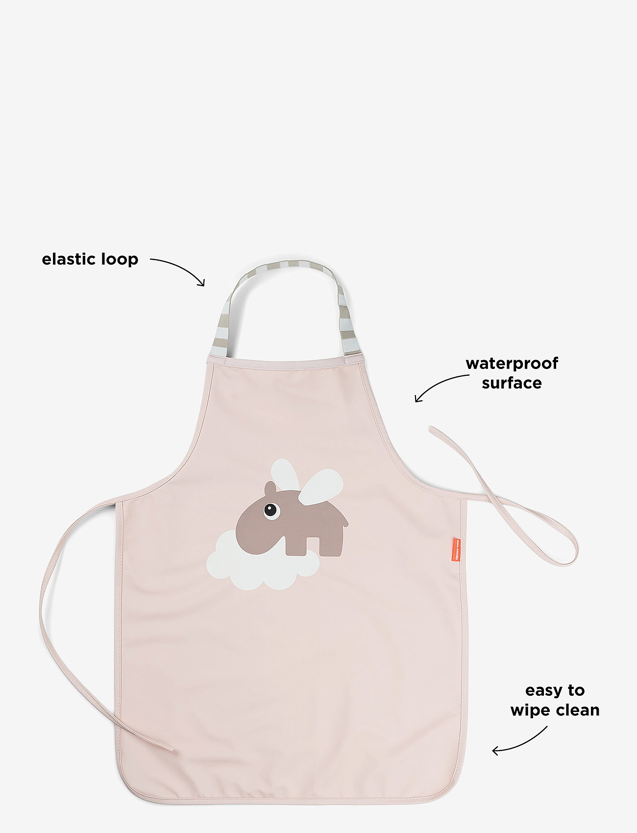 Done by Deer - Waterproof kids apron Happy clouds Powder - schürzen - powder - 2