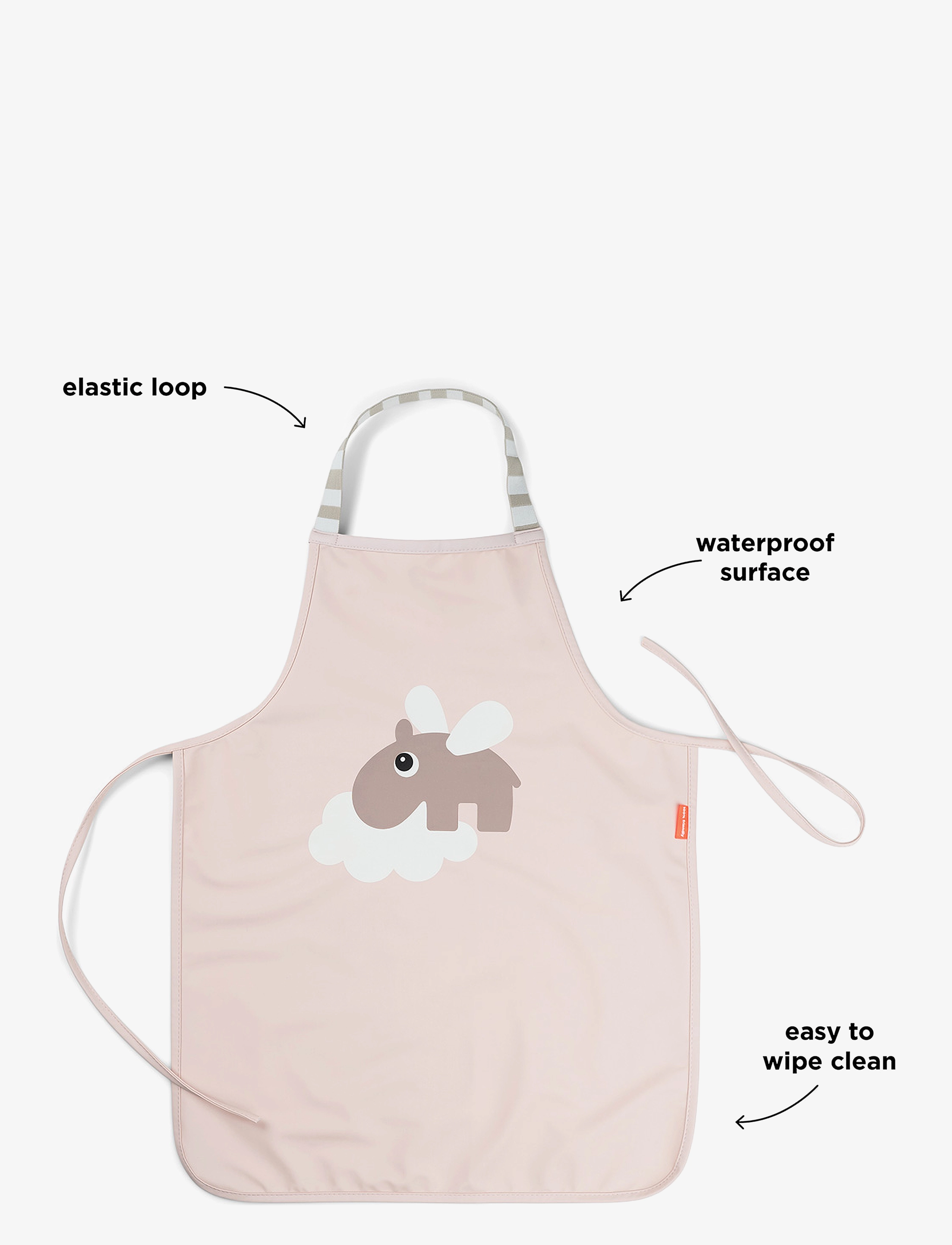 Done by Deer - Waterproof kids apron Happy clouds Powder - schürzen - powder - 2