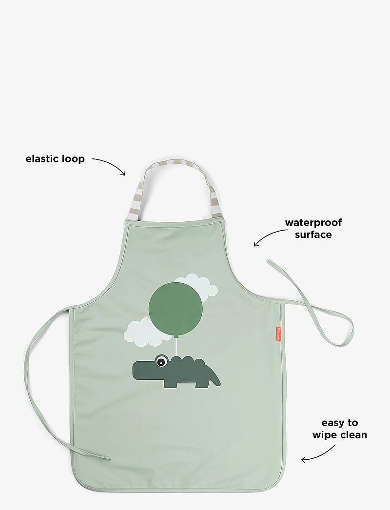 Done by Deer - Waterproof kids apron Happy clouds Green - schürzen - green - 2