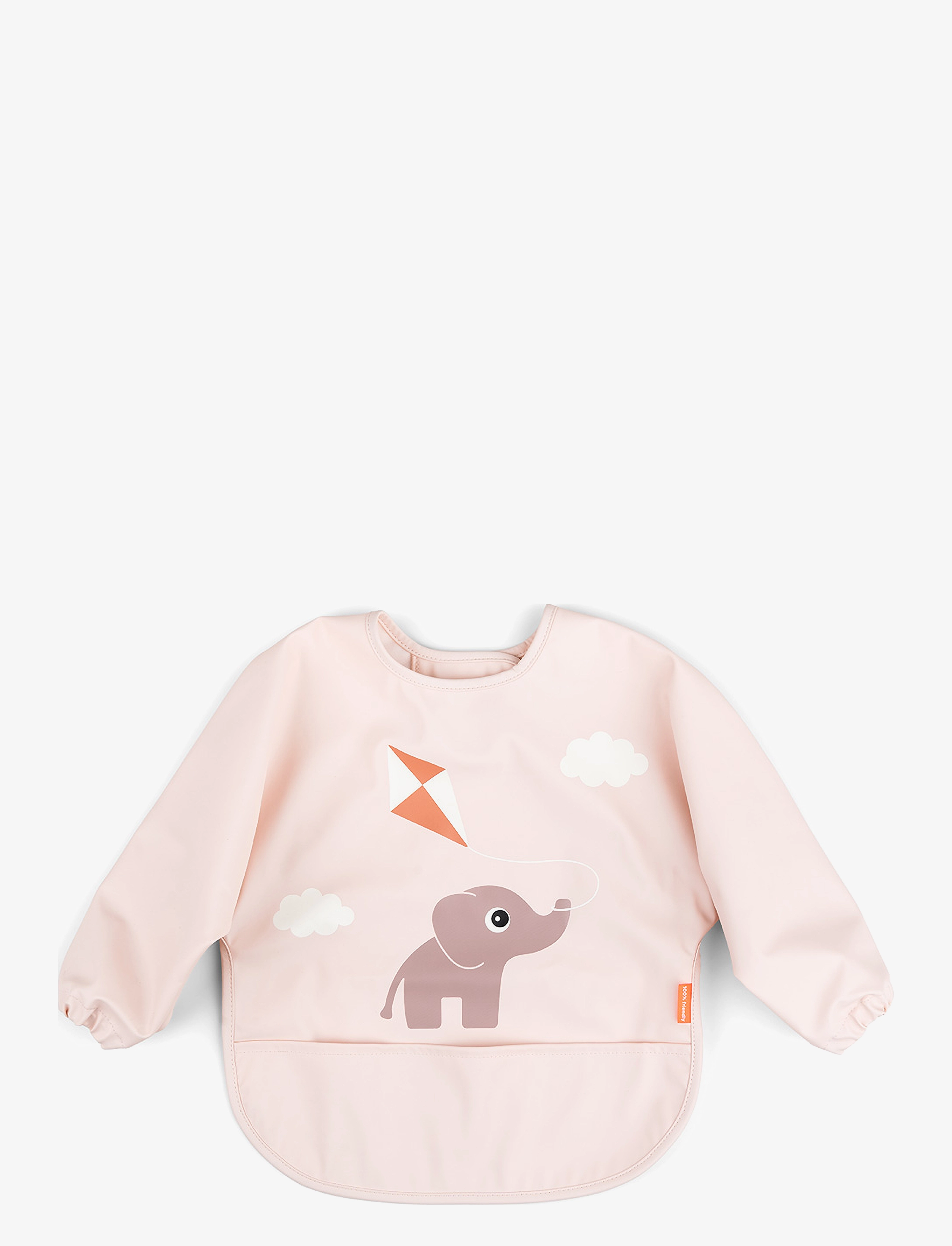 Done by Deer Sleeved Pocket Bib Playground Powder, One Size, Bibs, Rosa - Long Sleeve Bib, Kinder