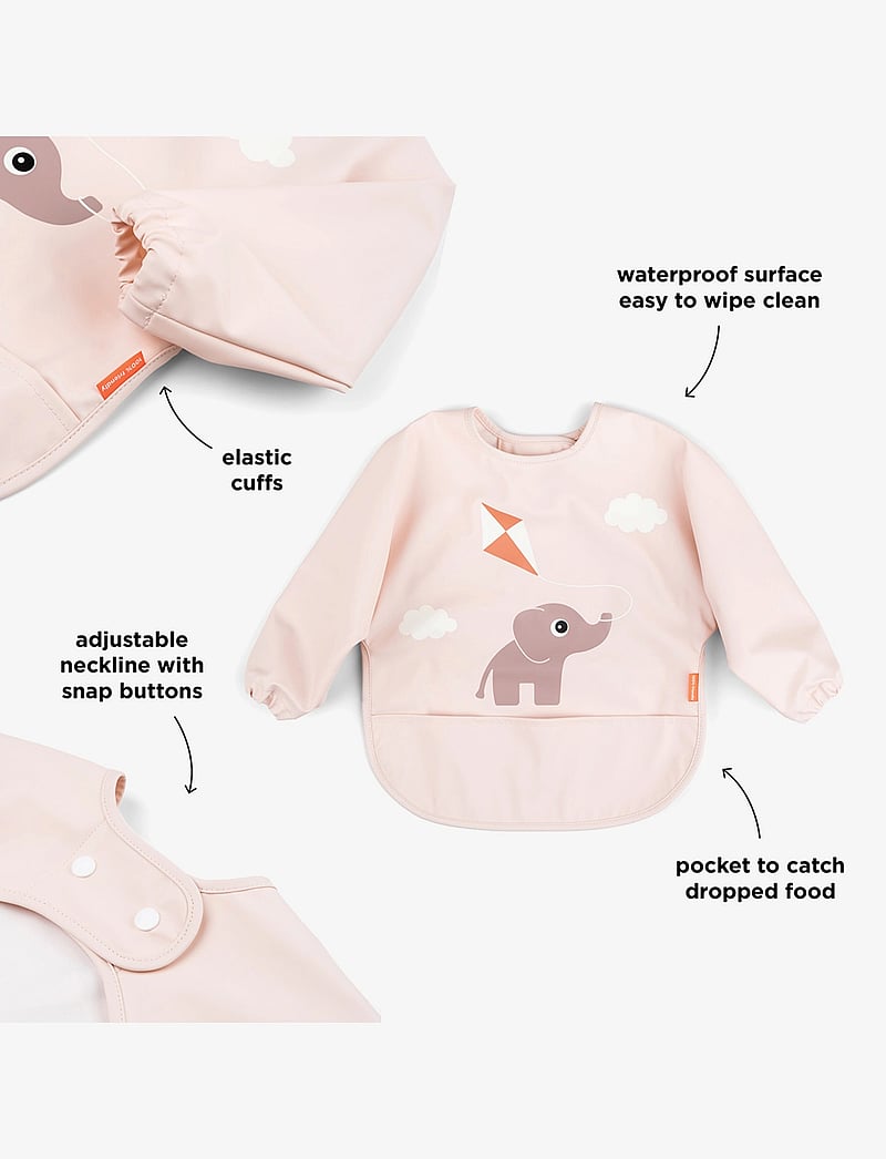 Done by Deer - Sleeved pocket bib Playground Powder - slab met lange mouwen - powder - 3