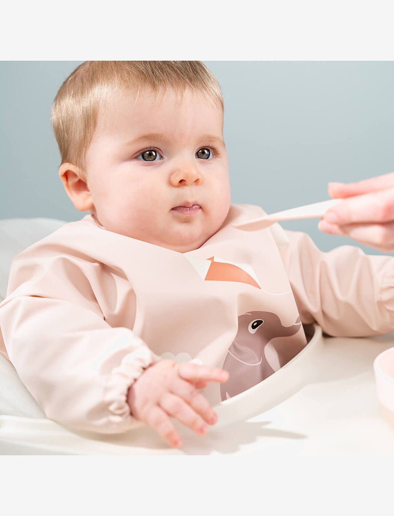 Done by Deer - Sleeved pocket bib Playground Blue - långärmad haklappar - blue - 5