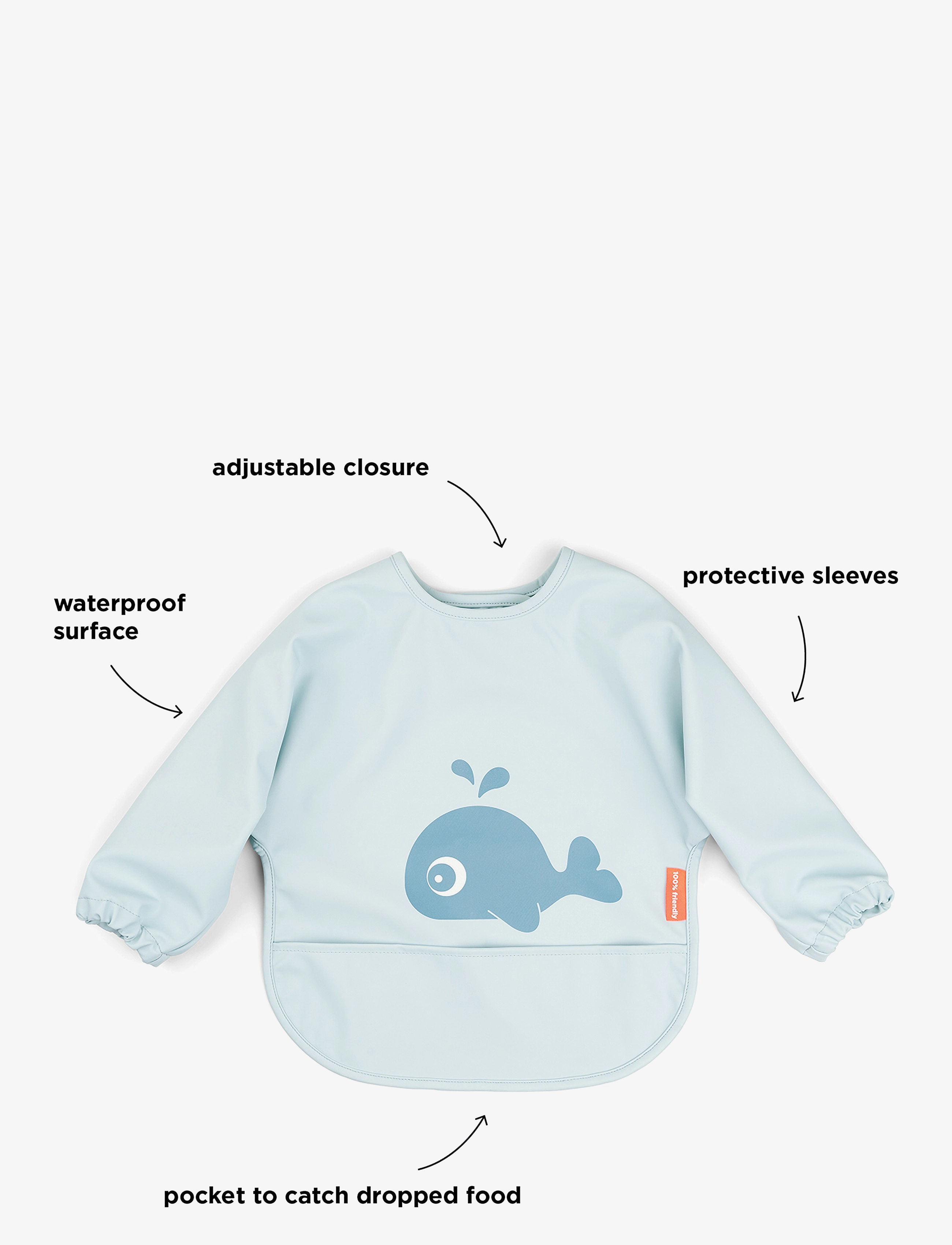 Done by Deer - Sleeved pocket bib Wally Blue - blue - 4
