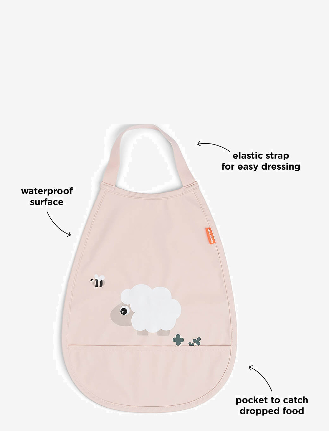 Done by Deer - Pull-over bib Tiny farm Powder - dregglisar - powder - 1