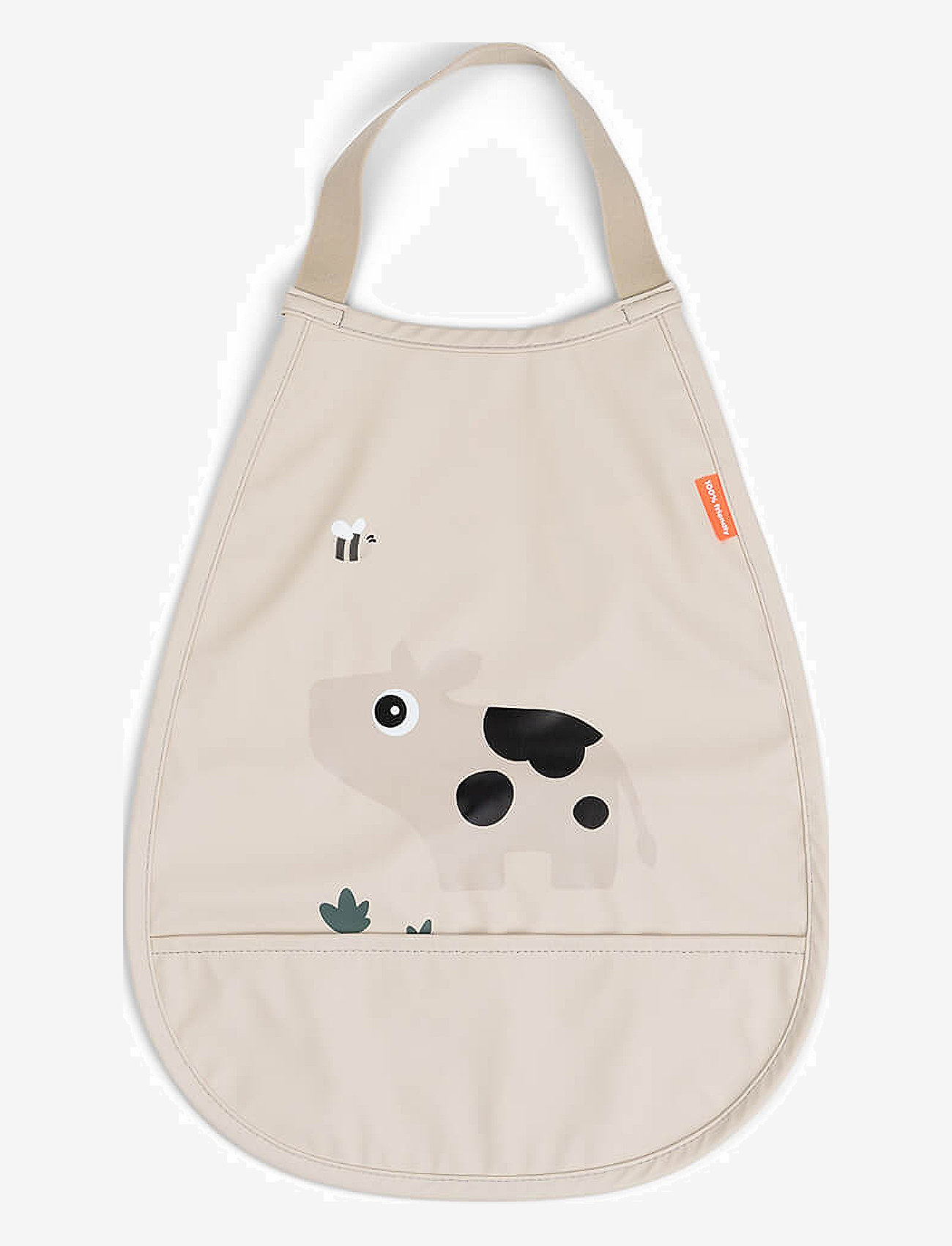 Done by Deer - Pull-over bib Tiny farm Sand - sleeveless bibs - sand - 0