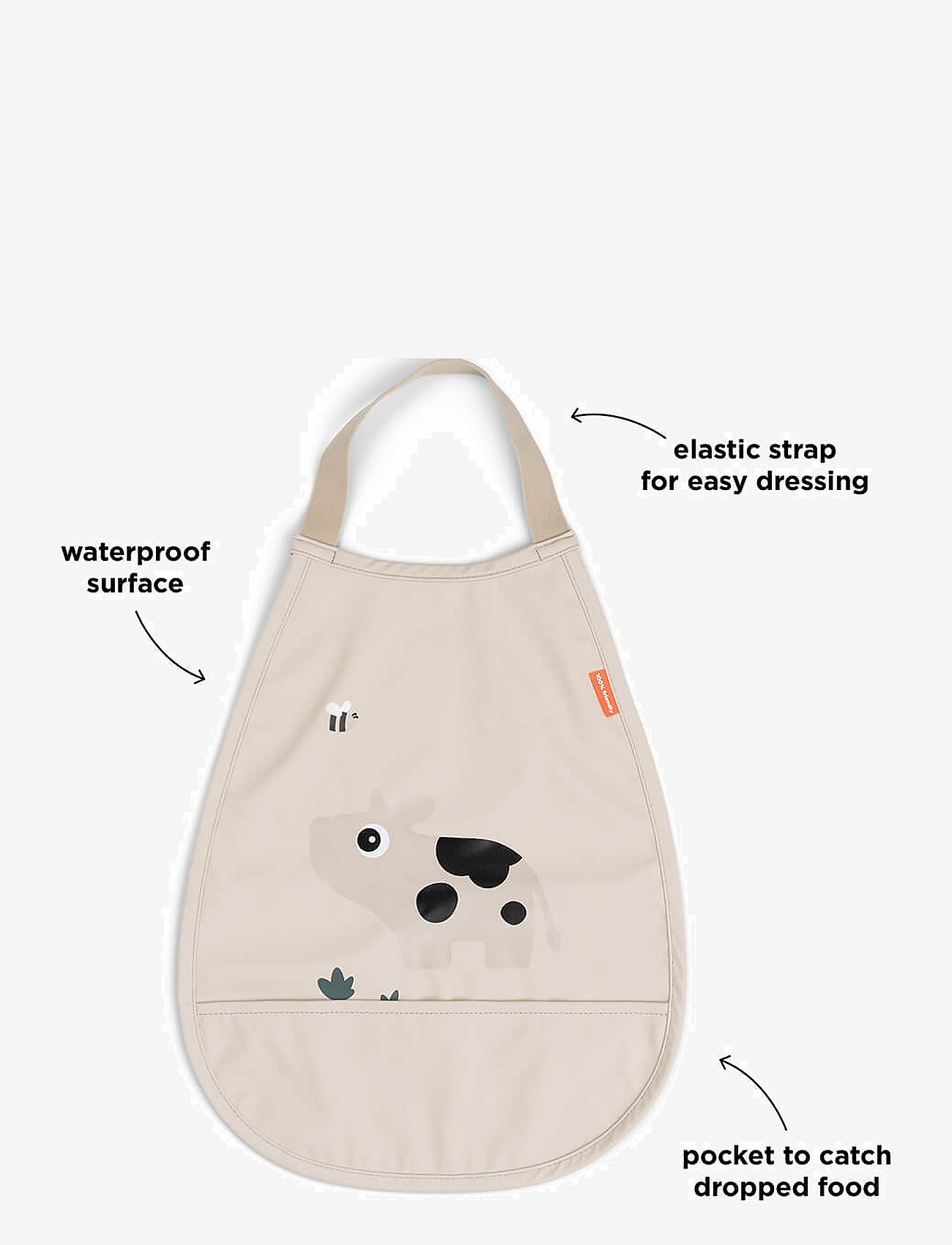 Done by Deer - Pull-over bib Tiny farm Sand - sleeveless bibs - sand - 1