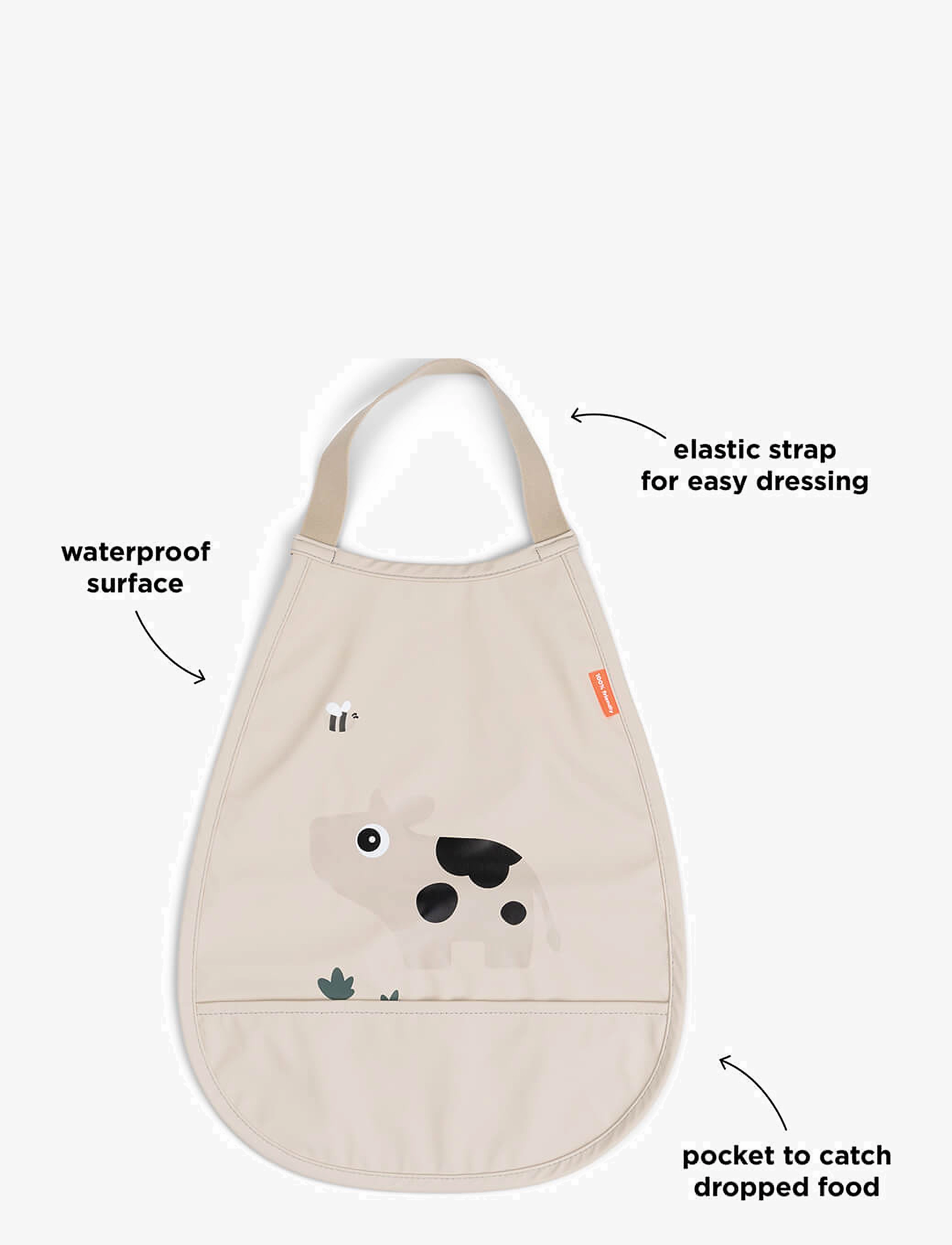 Done by Deer - Pull-over bib Tiny farm Sand - sleeveless bibs - sand - 1