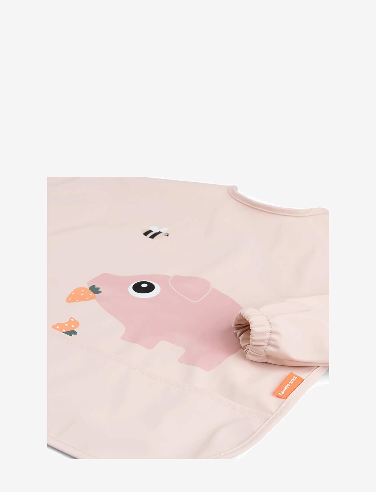 Done by Deer - Sleeved pocket bib Tiny farm Powder - langarmlätzchen - powder - 1