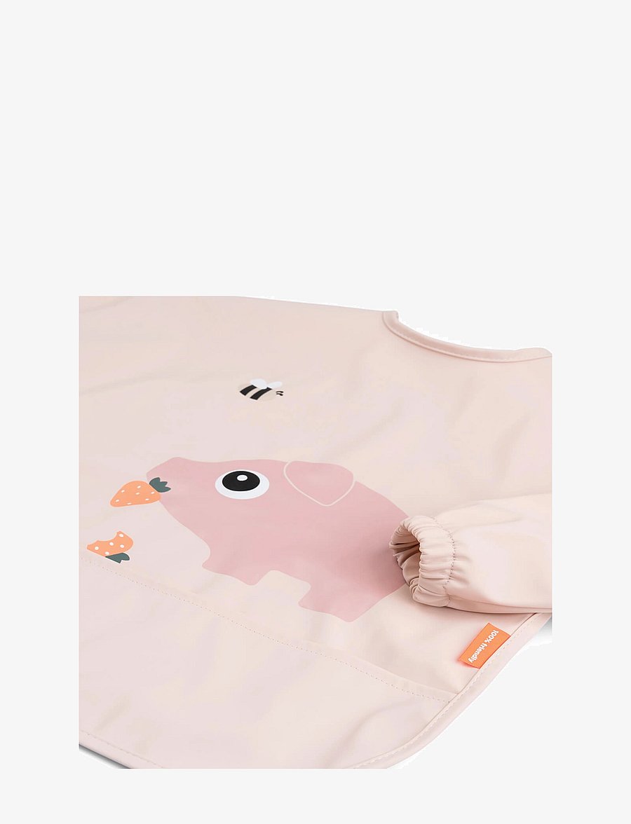 Done by Deer - Sleeved pocket bib Tiny farm Powder - langarmlätzchen - powder - 1