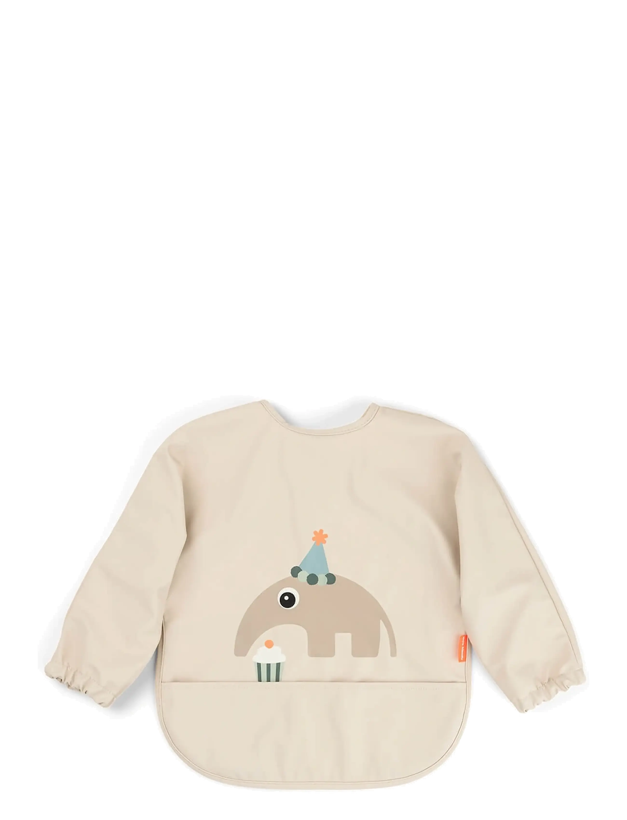 Done by Deer Sleeved pocket bib Celebration Sand - Babyprodukte - SAND / beige