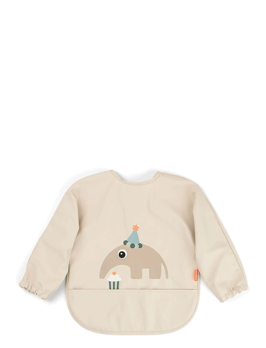 Done by Deer - Sleeved pocket bib Celebration Sand - langarmlätzchen - sand - 1
