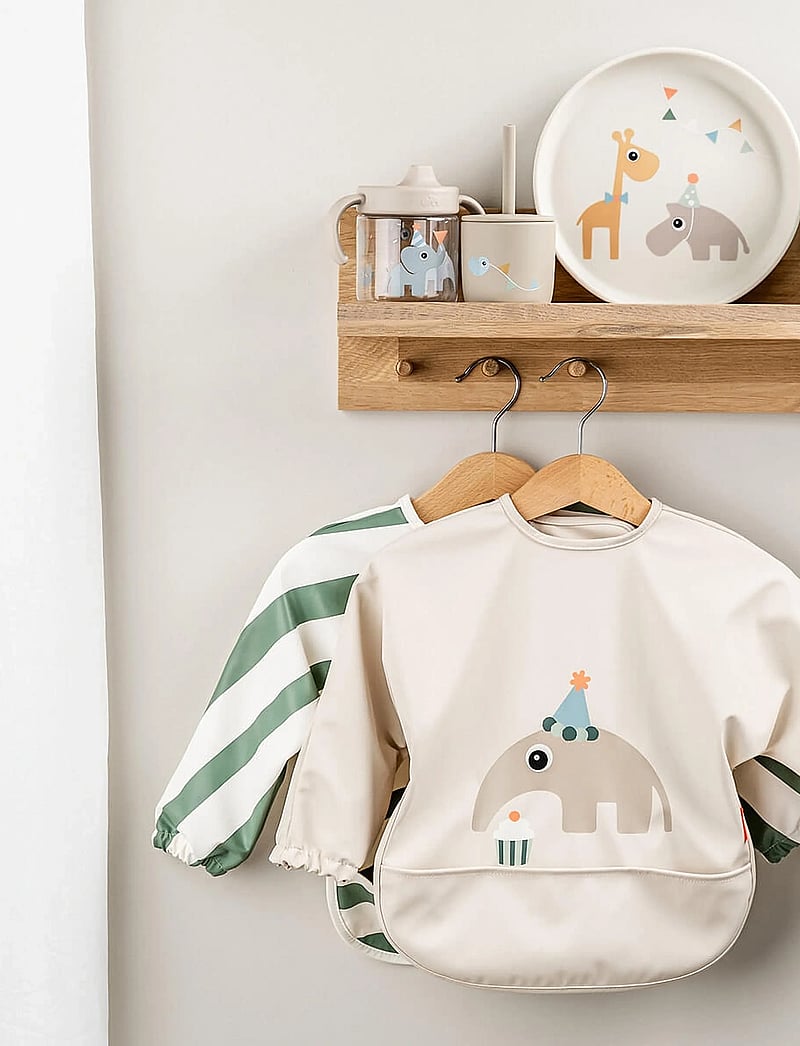 Done by Deer - Sleeved pocket bib Celebration Sand - langarmlätzchen - sand - 0