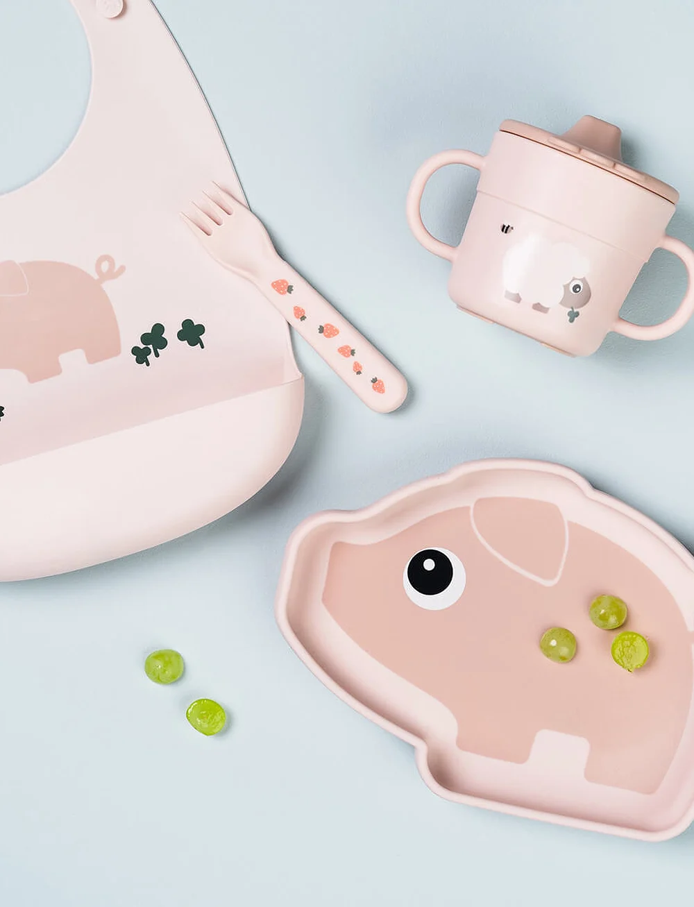 Done by Deer - Silicone bib Pigee Powder - lätzchen - powder - 3