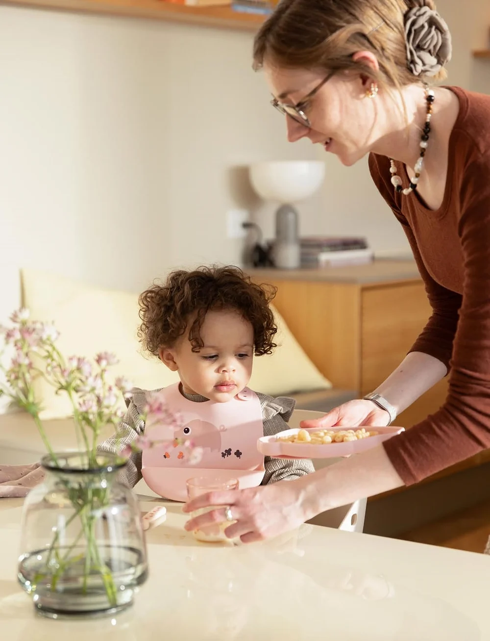 Done by Deer - Silicone bib Pigee Powder - lätzchen - powder - 5