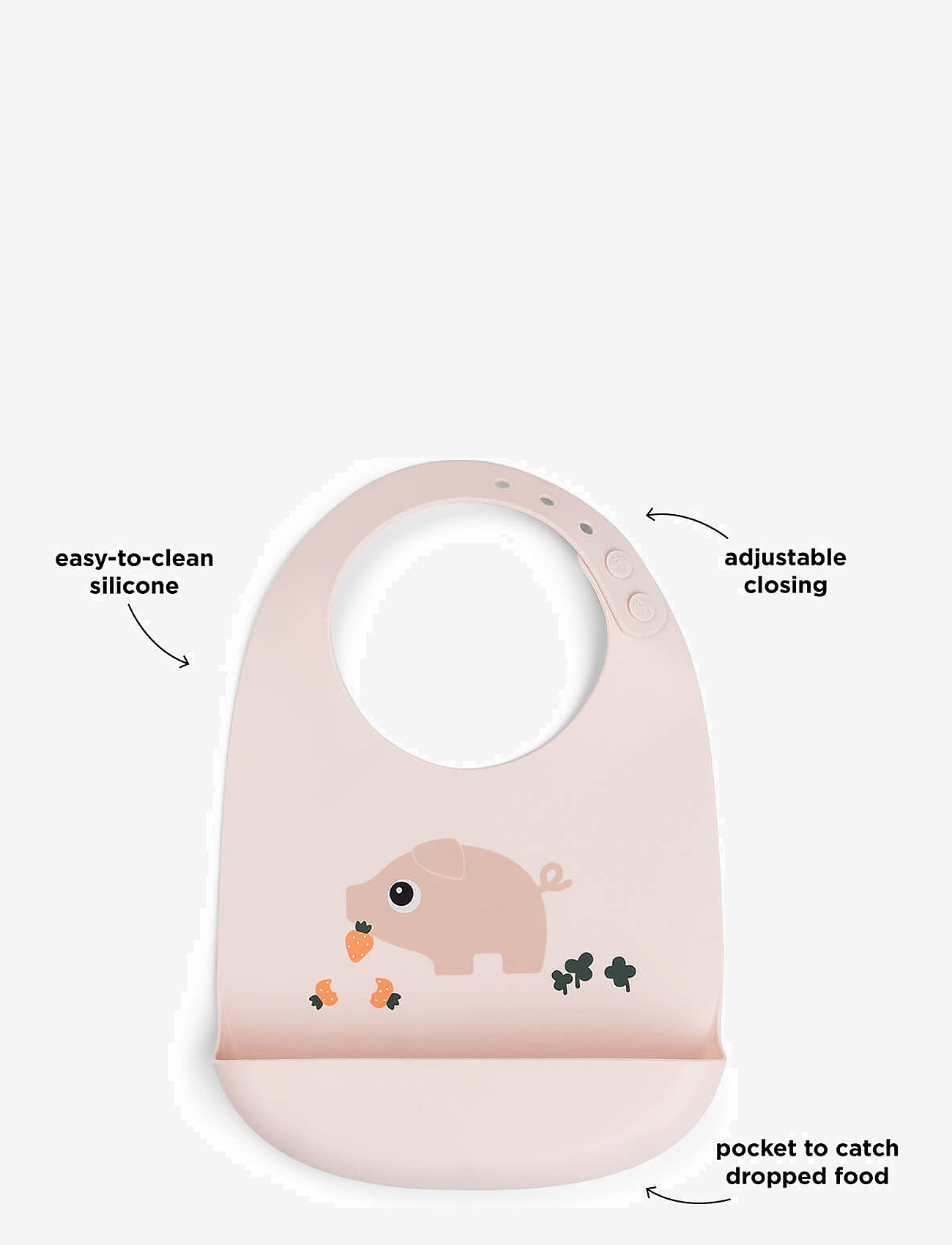 Done by Deer - Silicone bib Pigee Powder - lätzchen - powder - 2