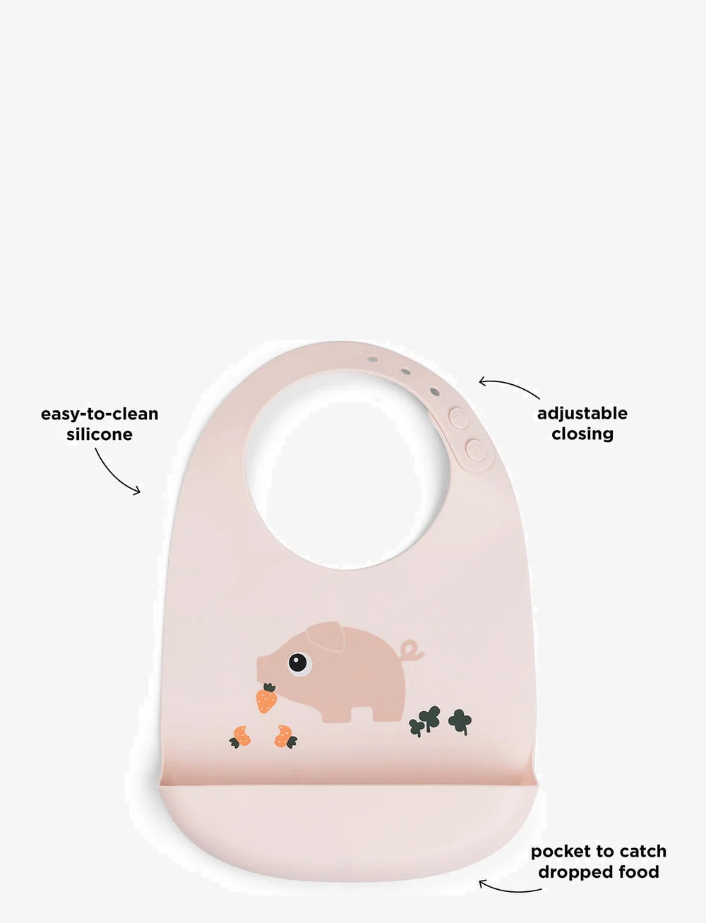 Done by Deer - Silicone bib Pigee Powder - lätzchen - powder - 2