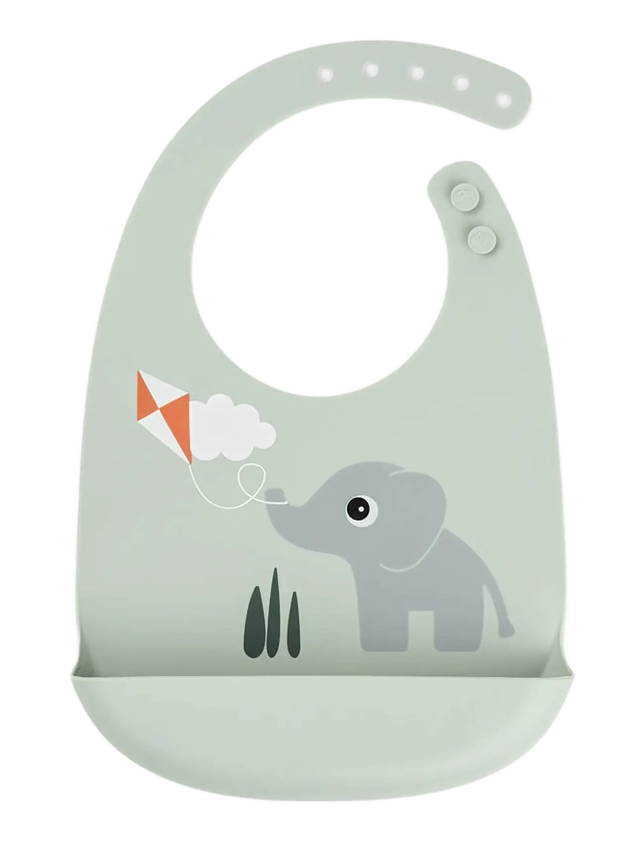 Done by Deer Silicone Bib Playground Green, 27X 19X 4 cm, Bibs, Grün - Sleeveless Kinder
