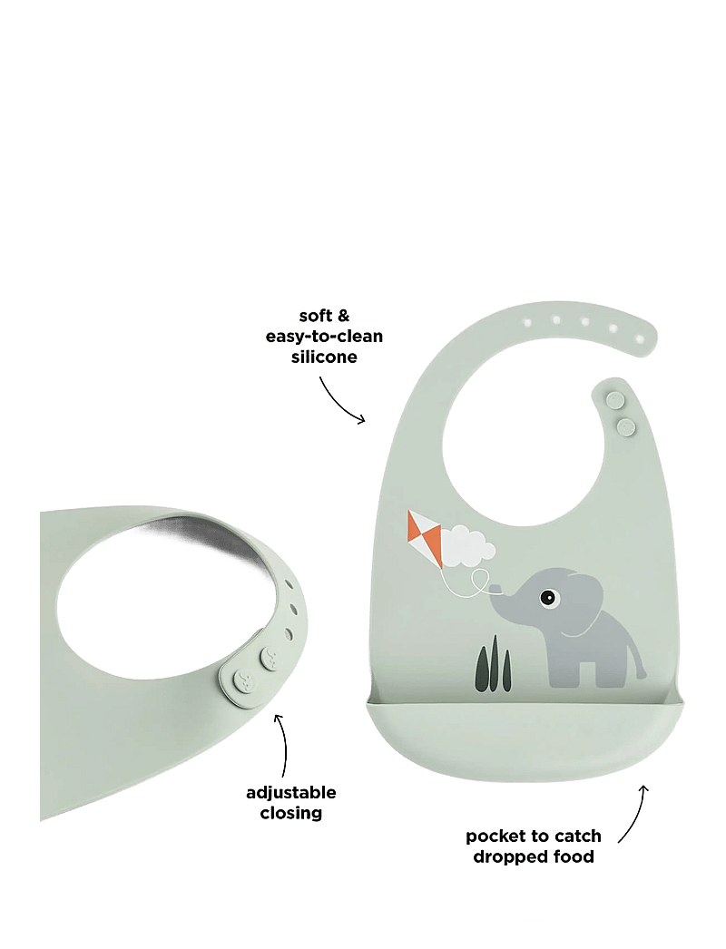 Done by Deer - Silicone bib Playground Green - Ärmlösa haklappar - green - 1