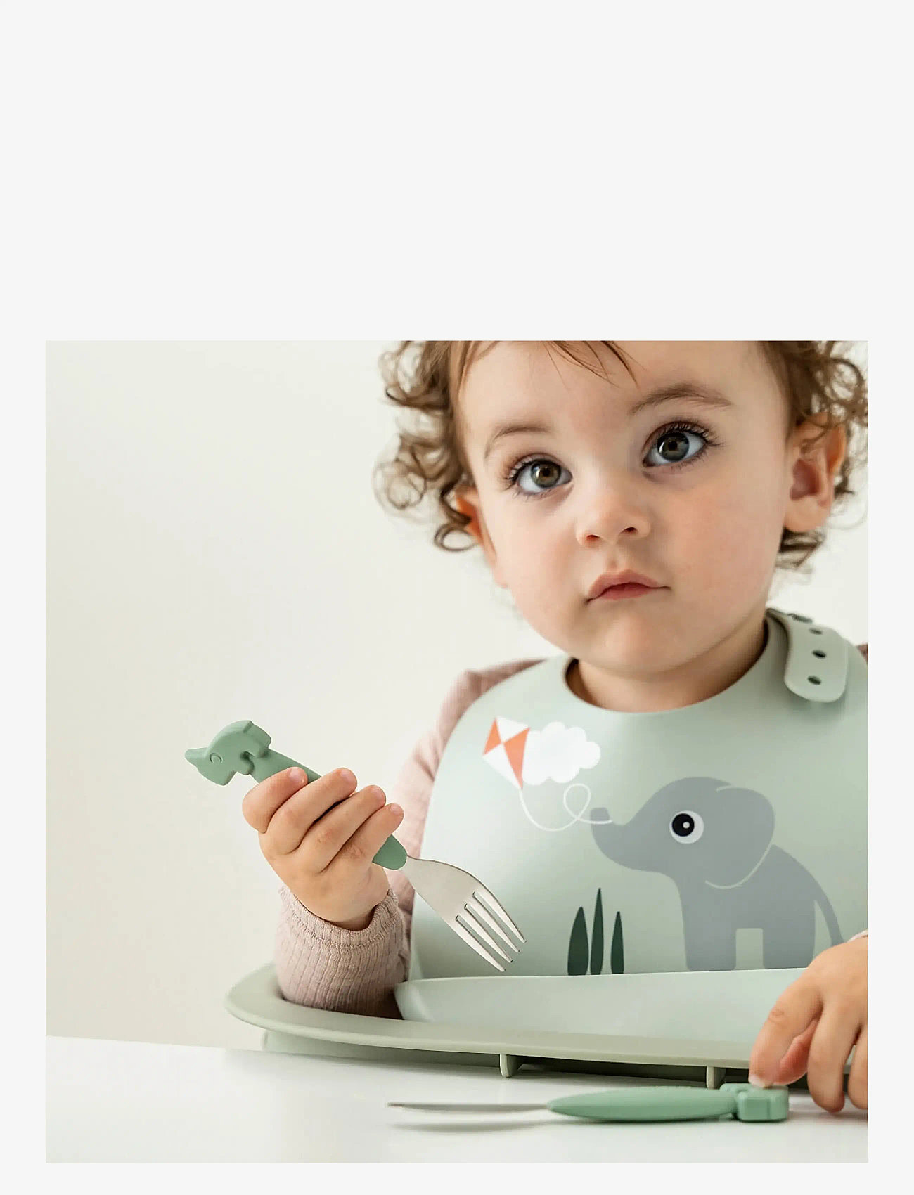 Done by Deer - Silicone bib Playground Green - sleeveless bibs - green - 2