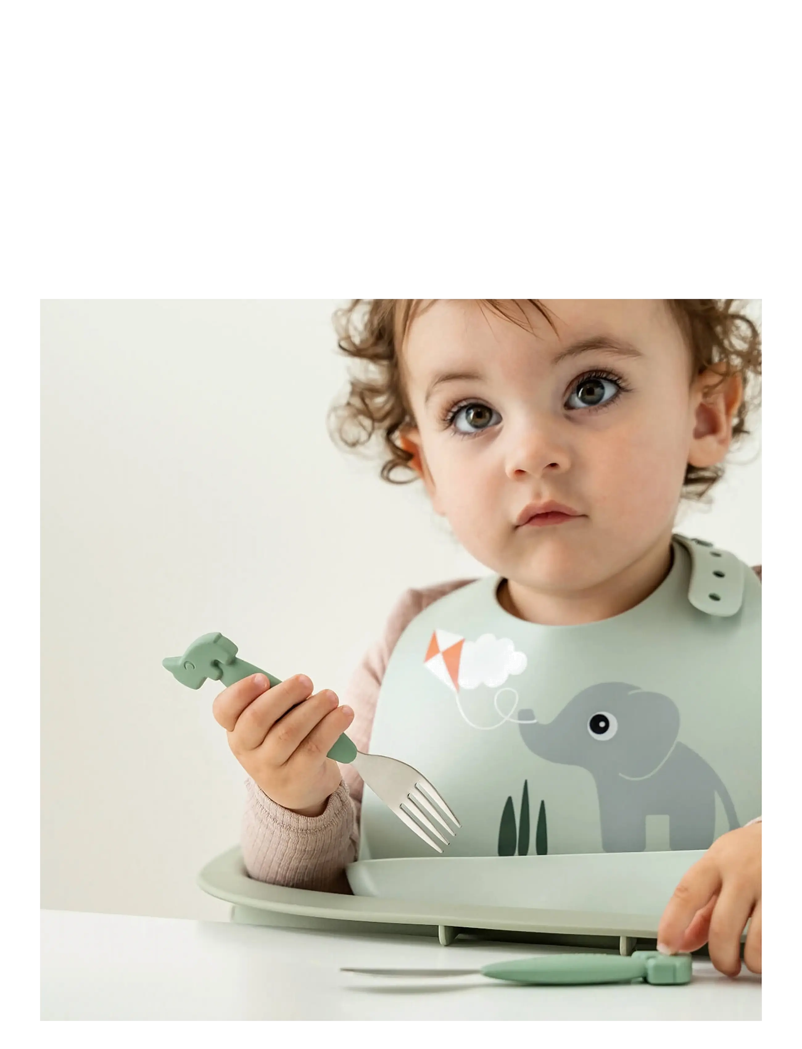 Done by Deer - Silicone bib Playground Green - sleeveless bibs - green - 2