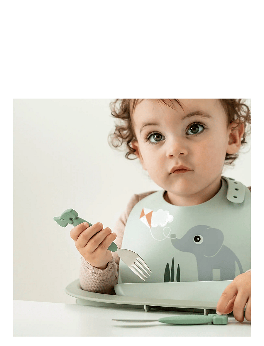 Done by Deer - Silicone bib Playground Green - slabbetjes zonder mouwen - green - 2