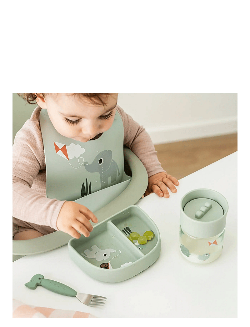 Done by Deer - Silicone bib Playground Green - Ärmlösa haklappar - green - 3