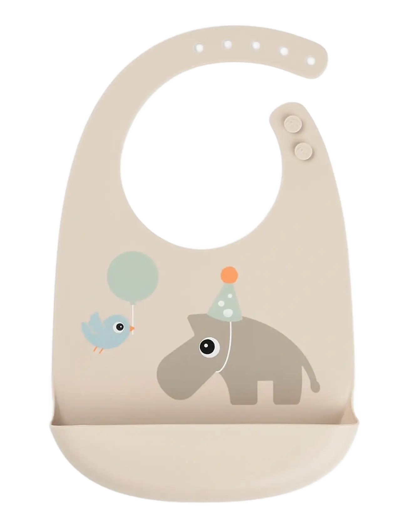 Done by Deer Silicone Bib Celebration Sand, Børn, Silikone Hagesmæk, Beige, Str: 27X 19X 4CM