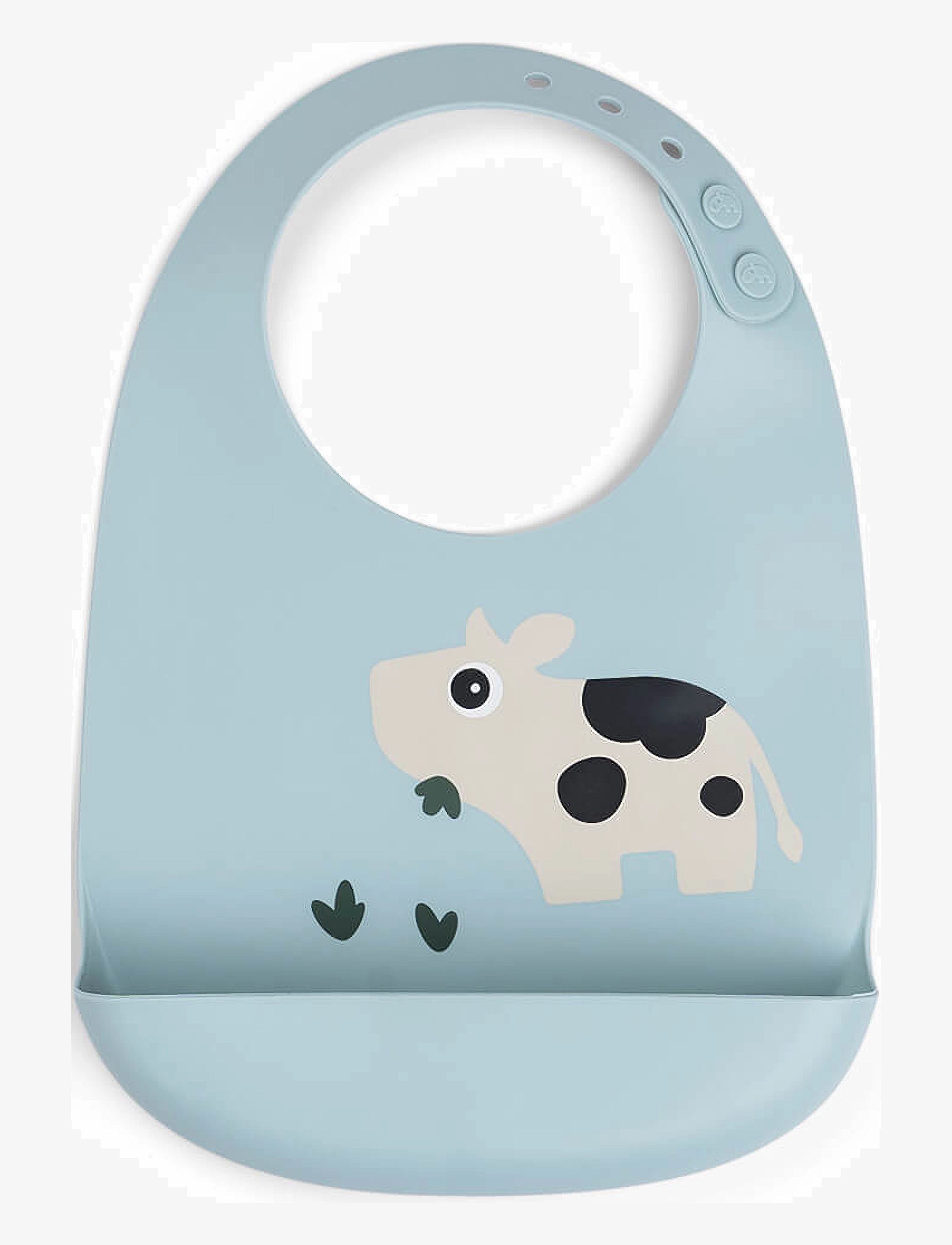 Done by Deer Silicone Bib Dotti Blue, Børn, Silikone Hagesmæk, Blå, Str: 27X 19X 4CM