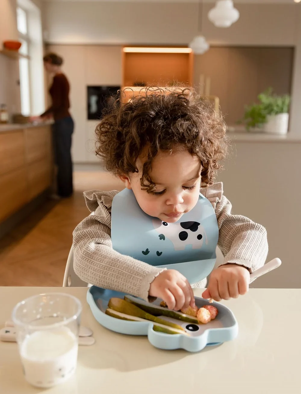 Done by Deer - Silicone bib Dotti Blue - varrukateta pudipõlled - blue - 4