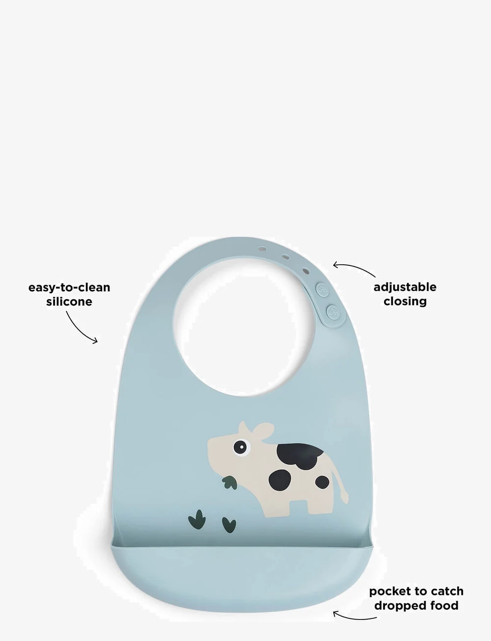 Done by Deer - Silicone bib Dotti Blue - varrukateta pudipõlled - blue - 2