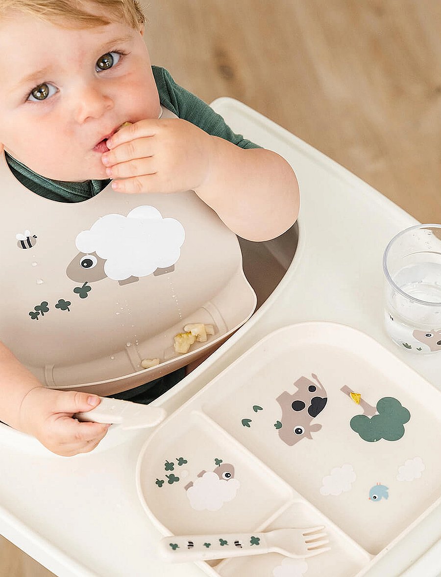 Done by Deer - Silicone bib Sheepy Sand - lätzchen - sand - 4
