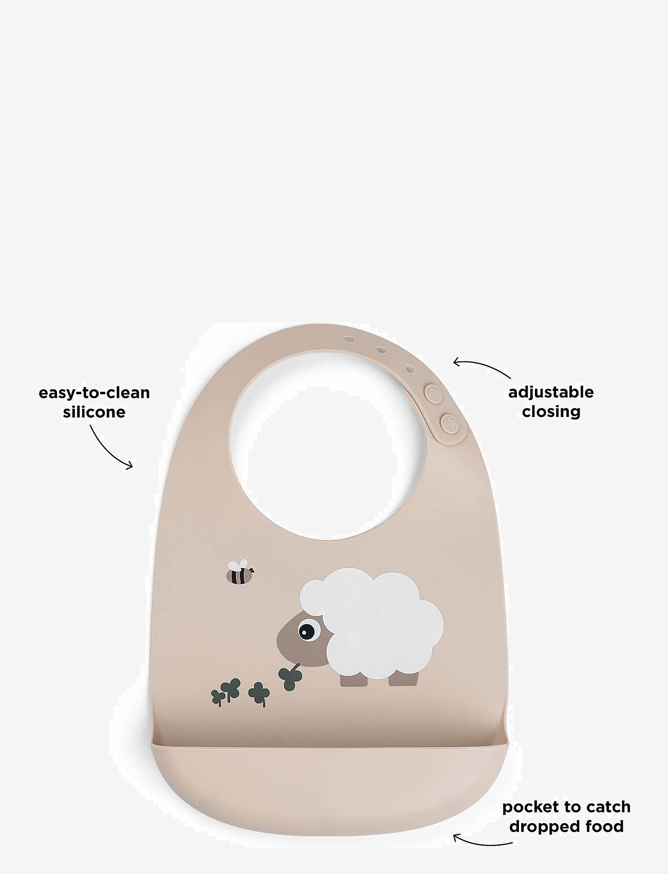 Done by Deer - Silicone bib Sheepy Sand - sand - 2