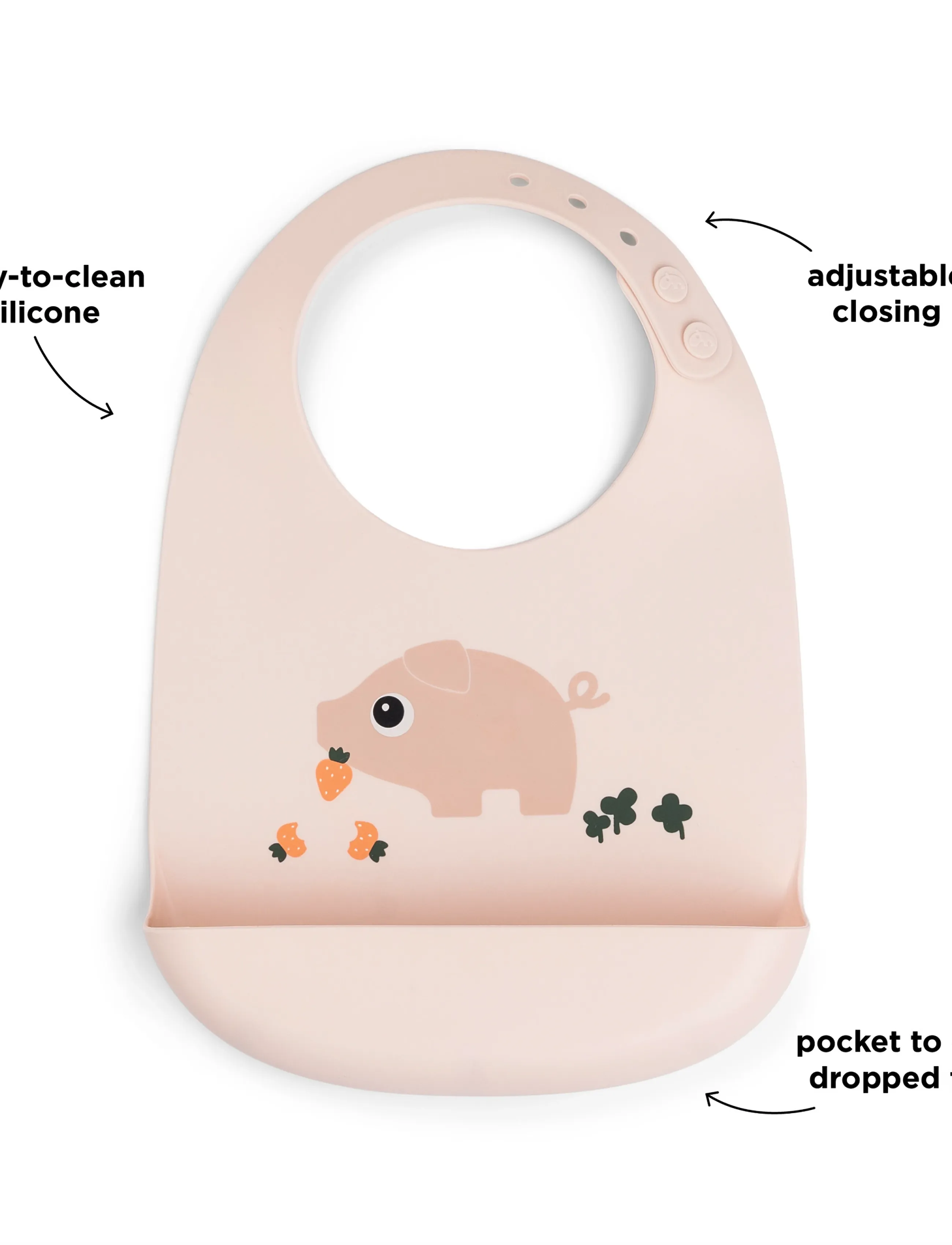 Done by Deer - Silicone bib 2-pack Tiny farm Powder - Ärmellose lätzchen - powder - 3
