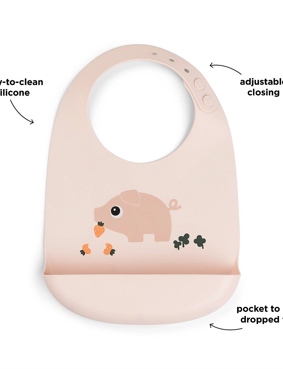 Done by Deer - Silicone bib 2-pack Tiny farm Powder - Ärmellose lätzchen - powder - 3
