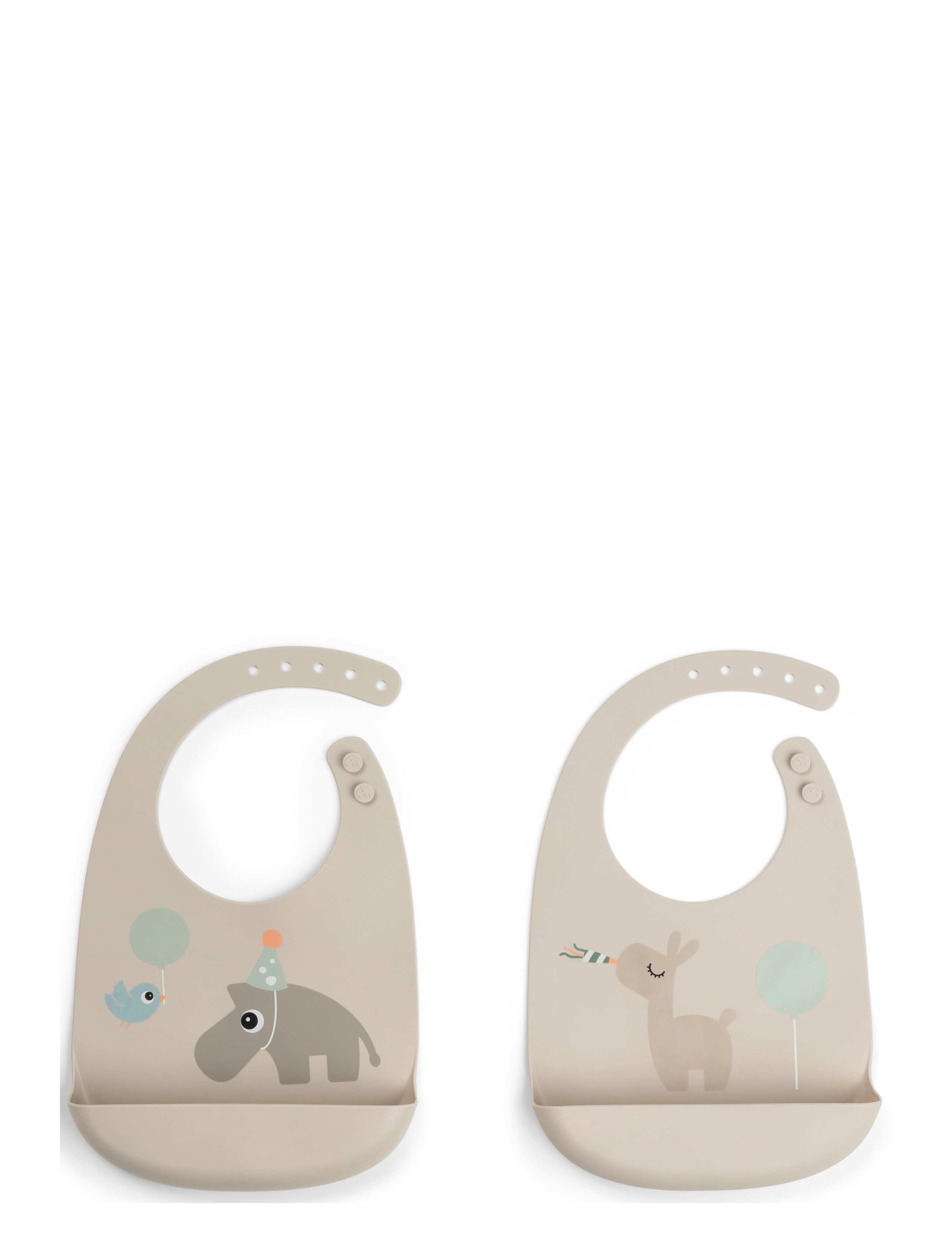 Done by Deer Silicone bib 2-pack Celebration Sand - Done by Deer - SAND / beige