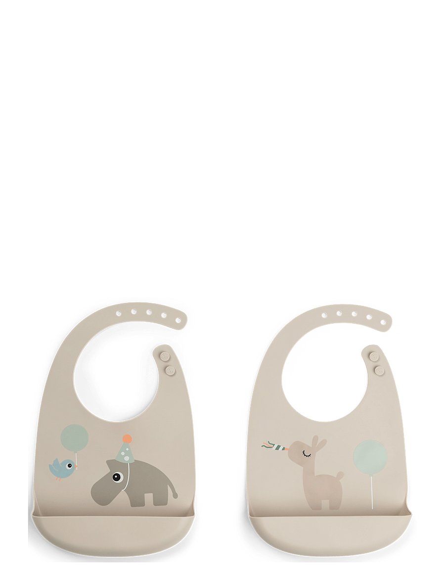 Done by Deer - Silicone bib 2-pack Celebration Sand - Ärmellose lätzchen - sand - 1