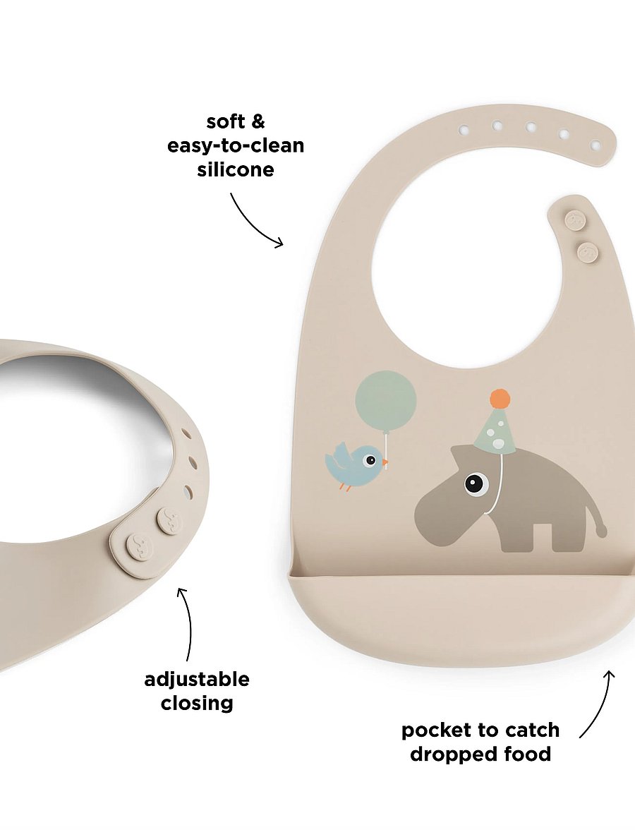 Done by Deer - Silicone bib 2-pack Celebration Sand - Ärmellose lätzchen - sand - 5