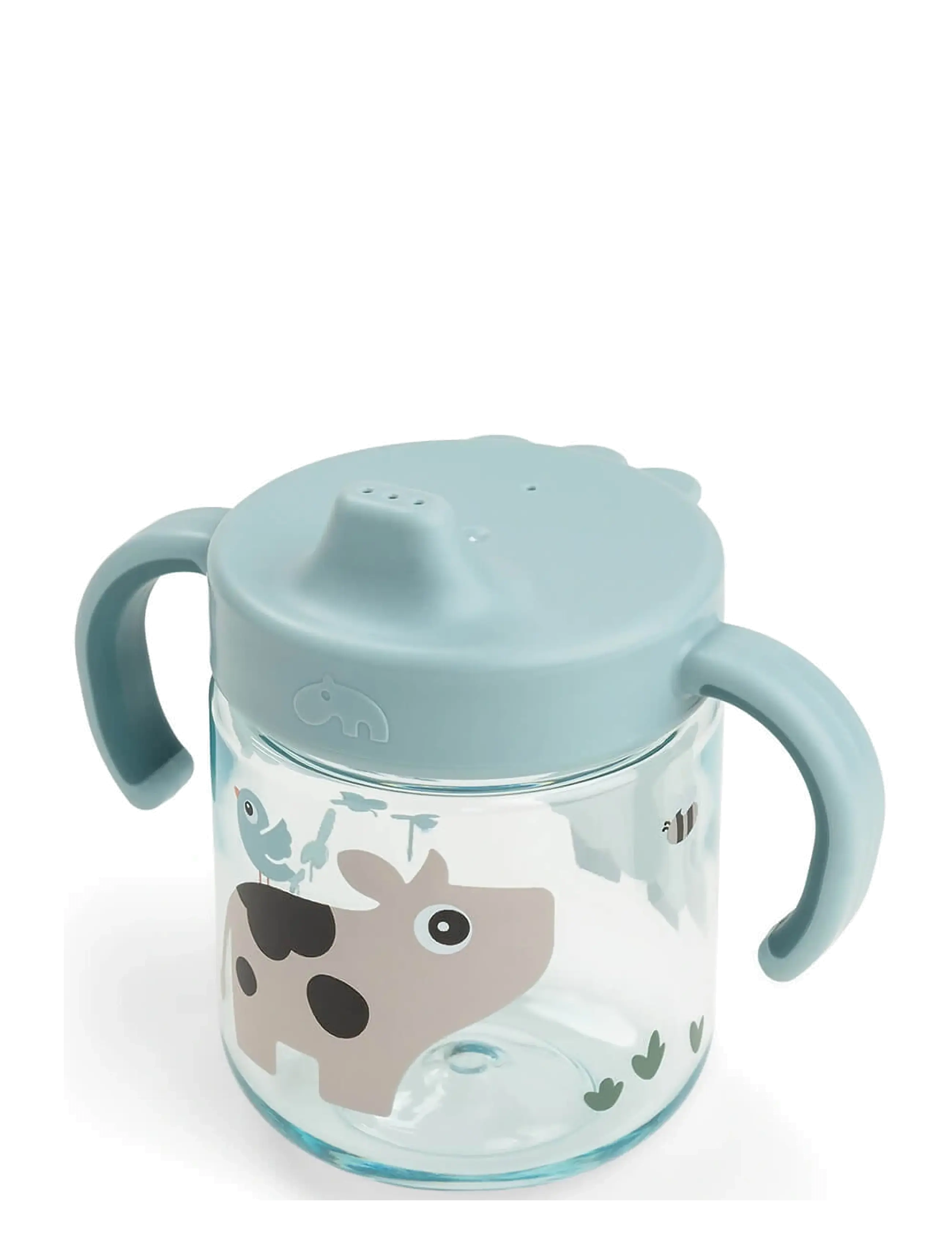 Done by Deer - Learning spout cup 2-handle Tiny farm Blue - drinkbekers - blue - 3