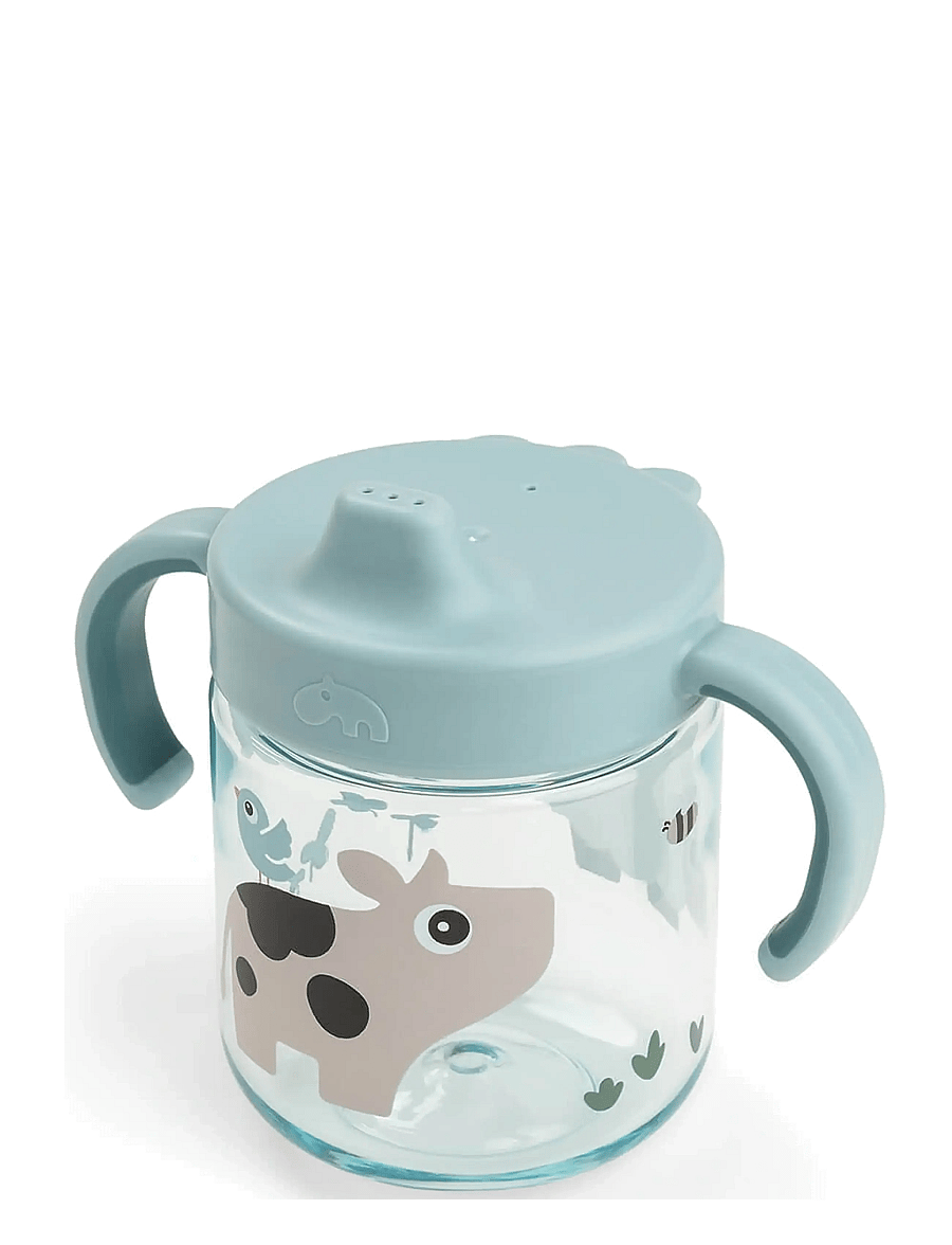 Done by Deer - Learning spout cup 2-handle Tiny farm Blue - drinkbekers - blue - 3