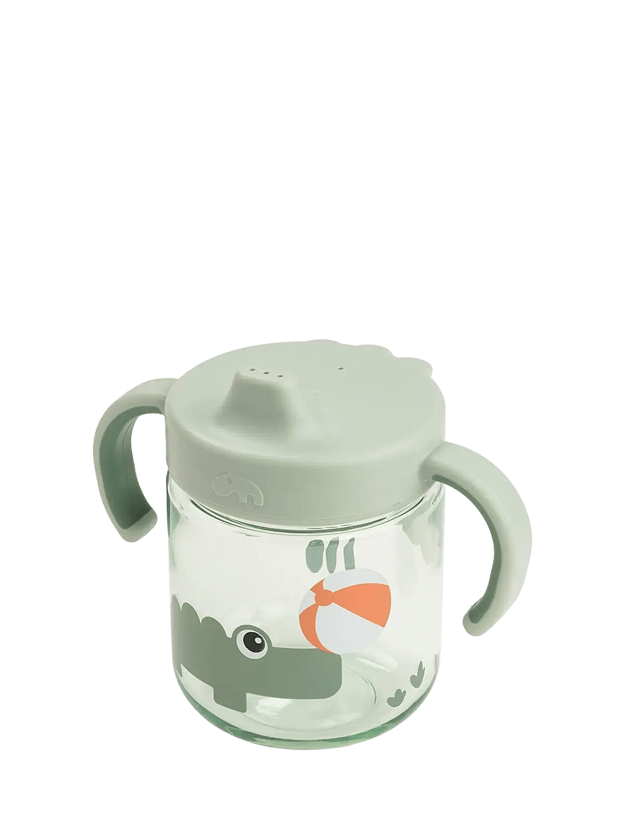 Done by Deer - Learning spout cup 2-handle Playground Green - drinkbekers - green - 1