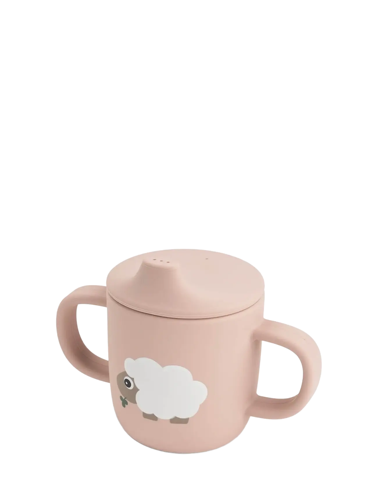 Done by Deer Silicone spout cup 2-handle Tiny farm Powder - Tudkopper - POWDER / pink/rose