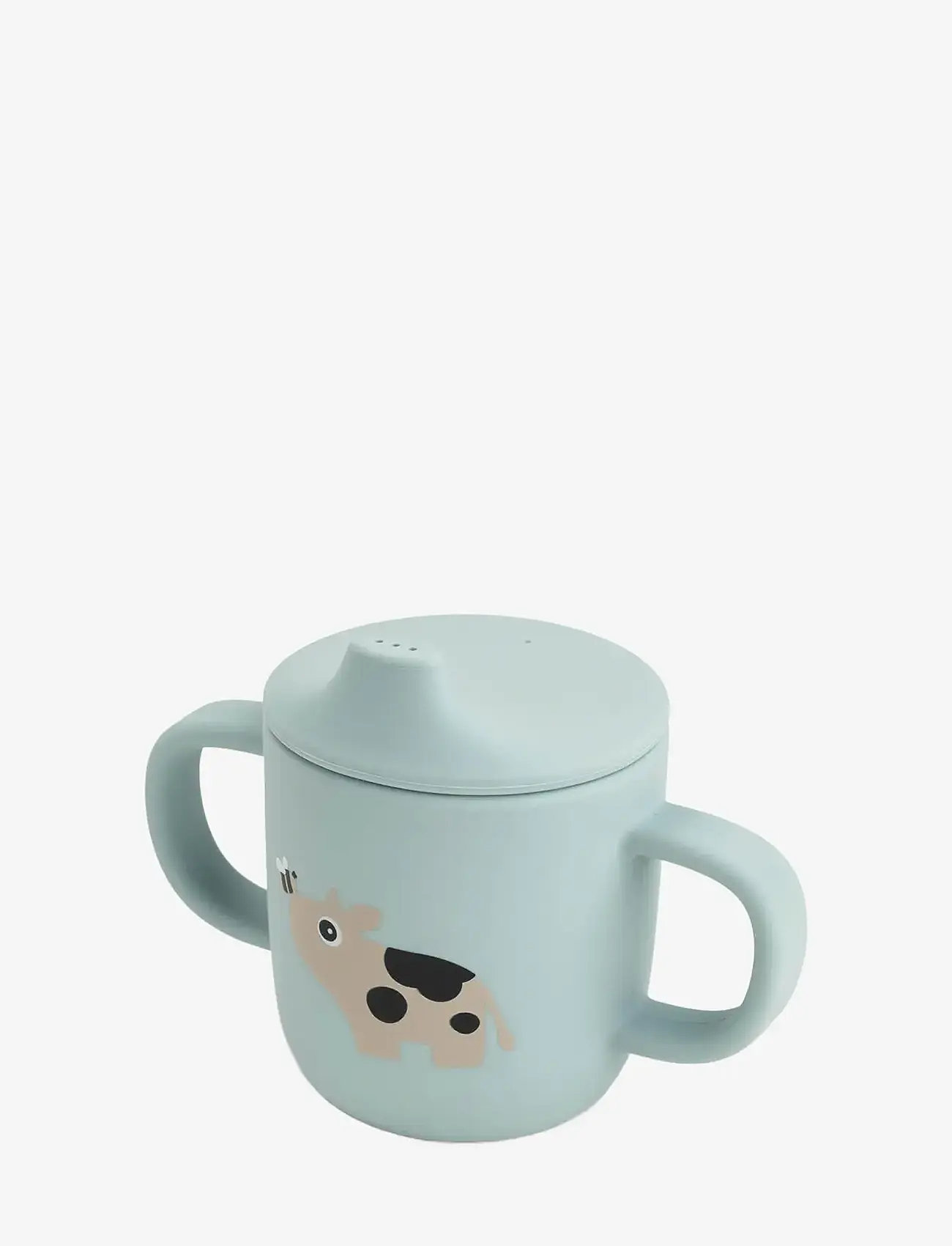 Done by Deer - Silicone spout cup 2-handle Tiny farm Blue - pipmuggar - blue - 1