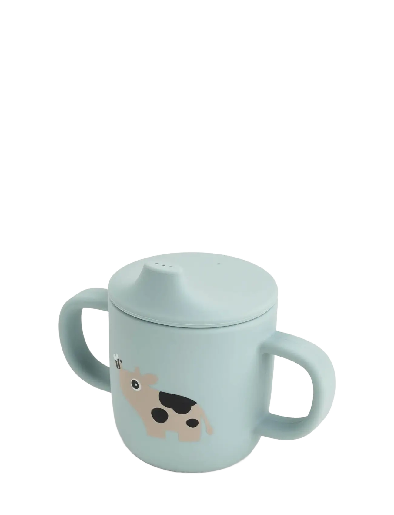Done by Deer Silicone spout cup 2-handle Tiny farm Blue - Babyprodukte - BLUE / blue