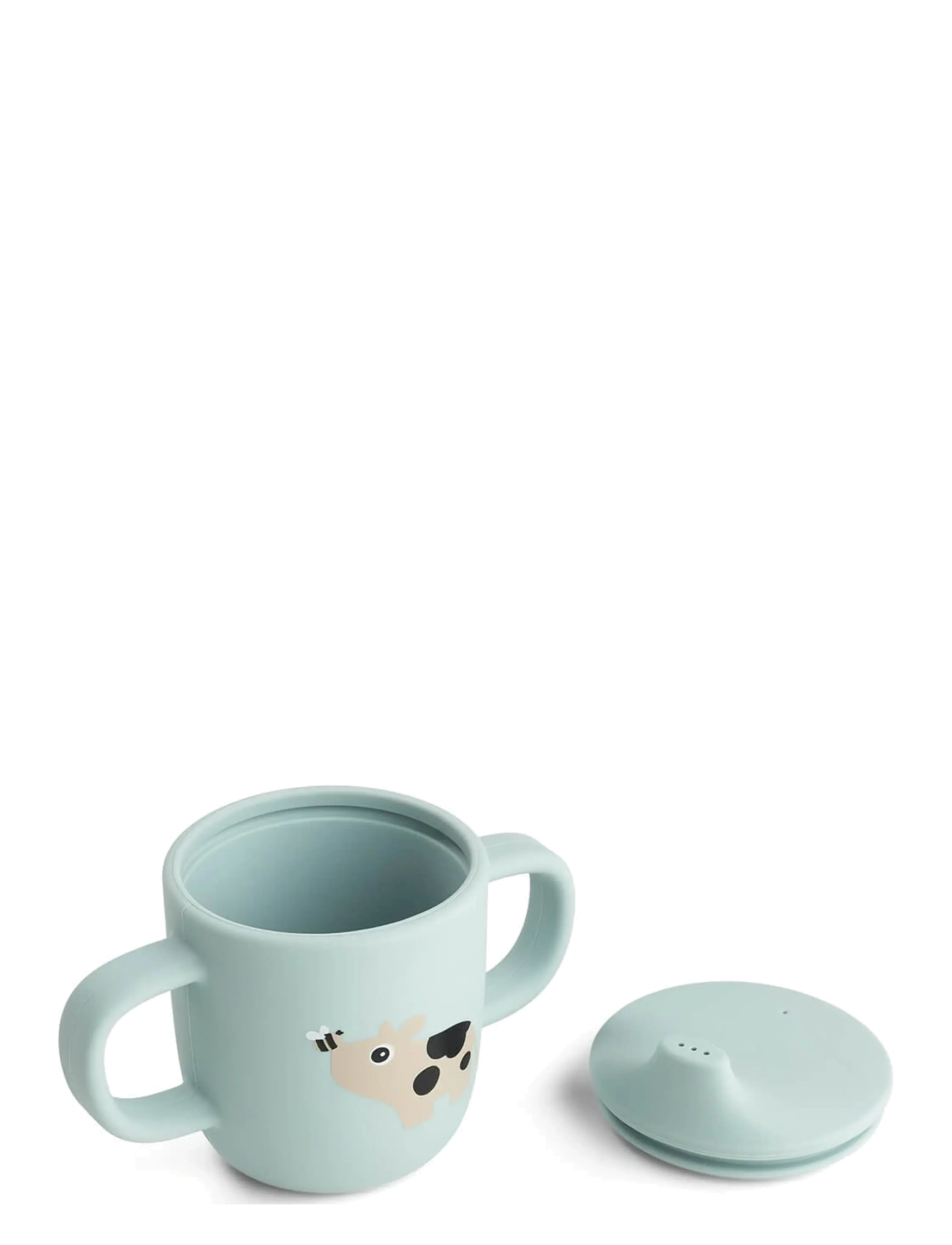 Done by Deer - Silicone spout cup 2-handle Tiny farm Blue - schnabeltassen - blue - 2