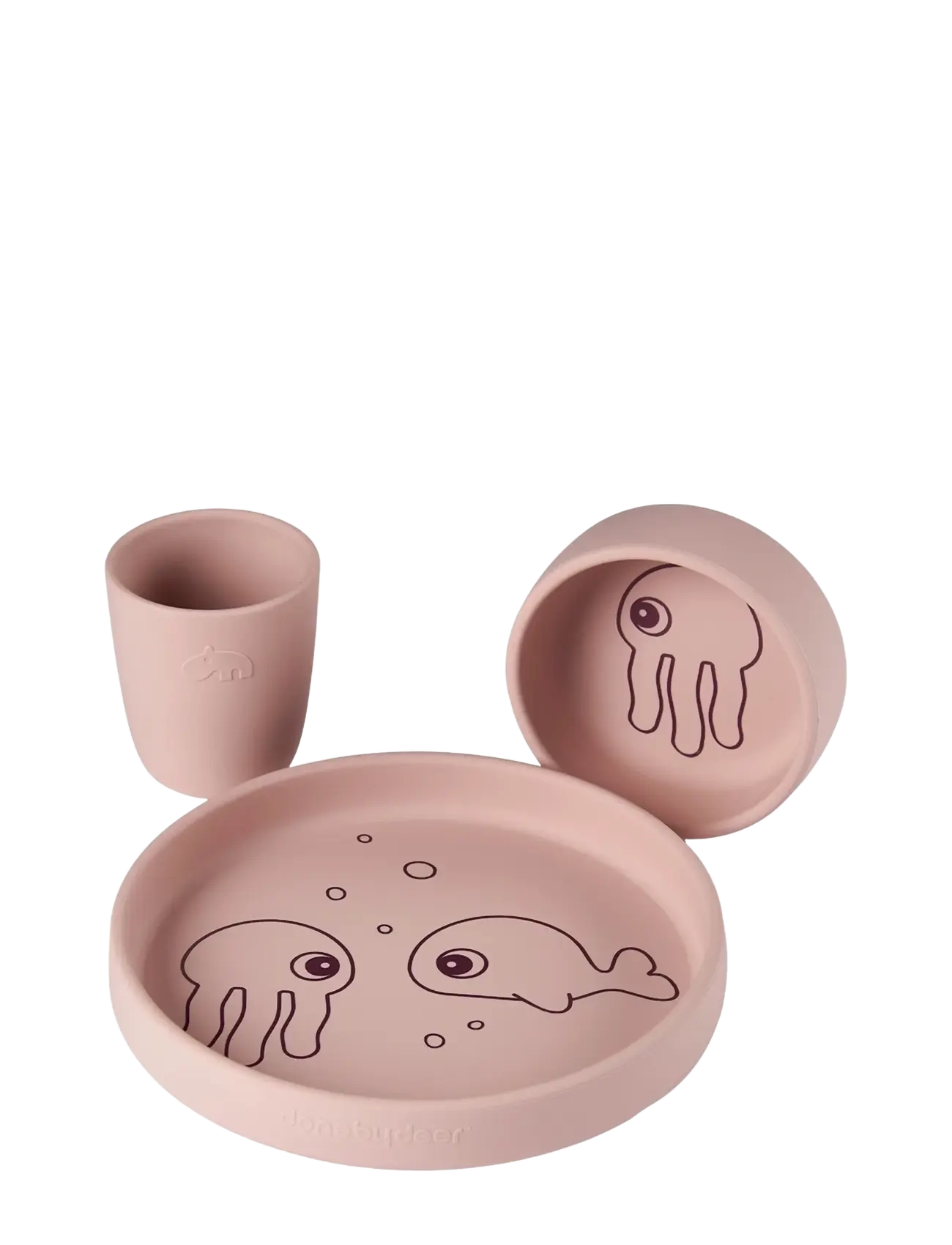 Silicone dinner set Sea friends Powder - POWDER