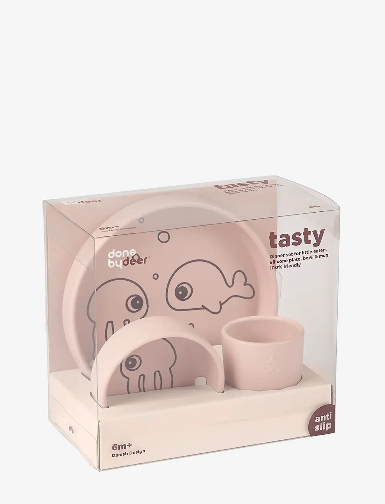 Done by Deer - Silicone dinner set Sea friends Powder - Õhtusöögikomplektid - powder - 2
