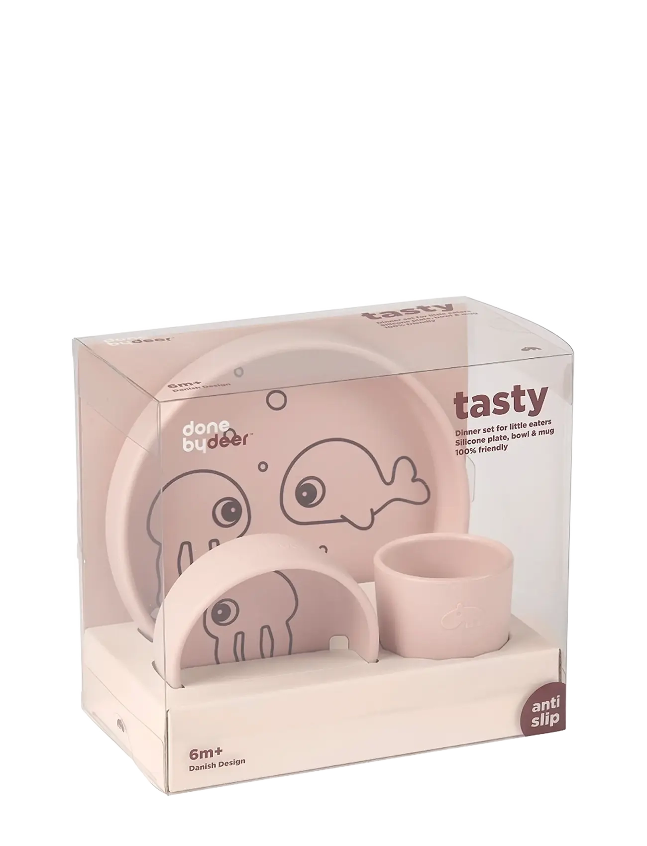 Done by Deer - Silicone dinner set Sea friends Powder - trauku komplekti - powder - 2