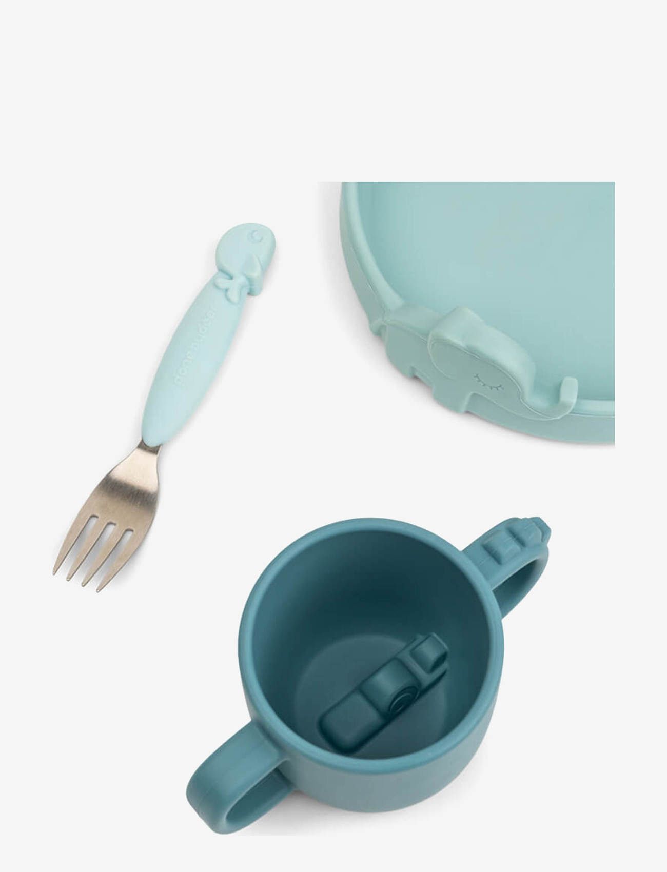 Done by Deer - Peekaboo dinner set Deer friends - serveringssæt - blue - 2