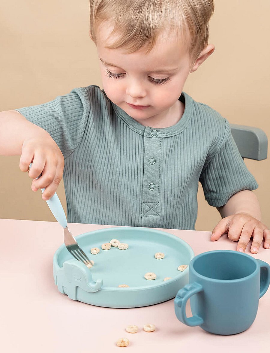 Done by Deer - Peekaboo dinner set Deer friends - essgeschirr - blue - 0