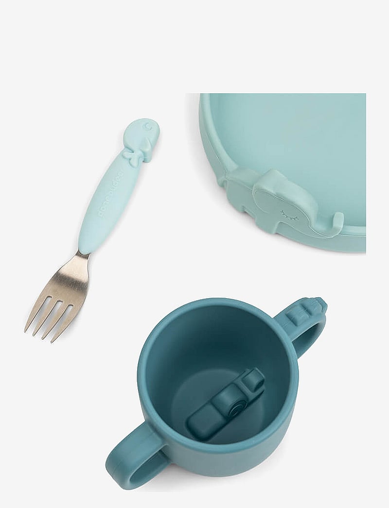 Done by Deer - Peekaboo dinner set Deer friends - Õhtusöögikomplektid - blue - 3